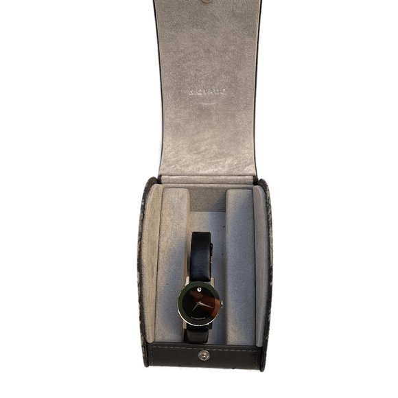 Auc Movado Museum sapphire crystal Ceramic steel, h20 Resistant Leather Watch - Picture 2 of 10